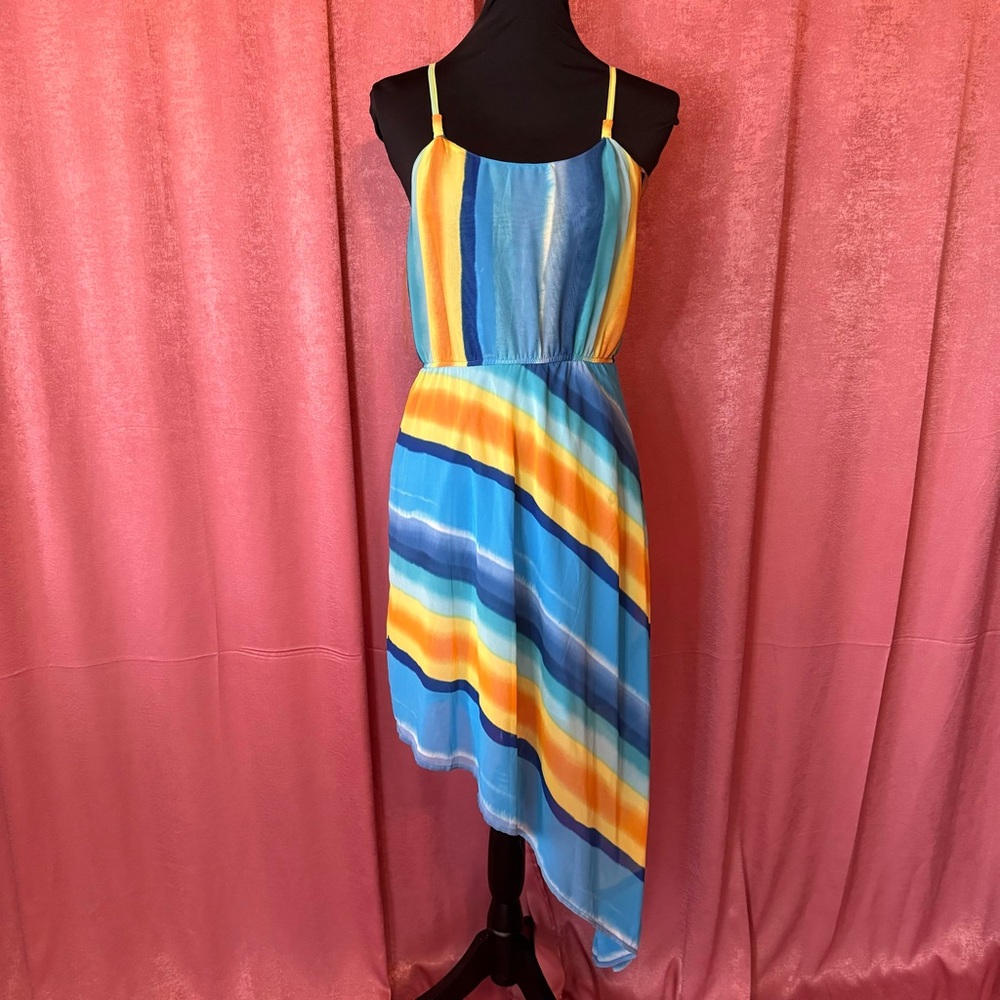Bright color asymmetrical sundress by West 36th SZ S